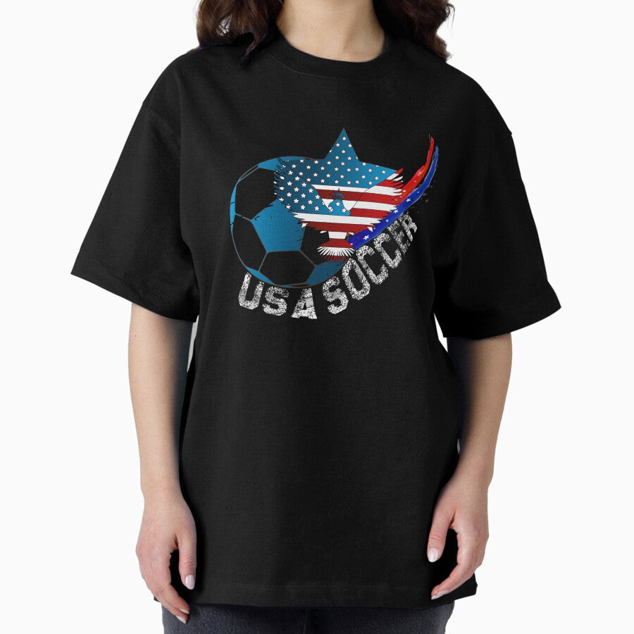 Awesome Usa Soccer Usa Flag Football Lovers Women Oversized T-Shirt