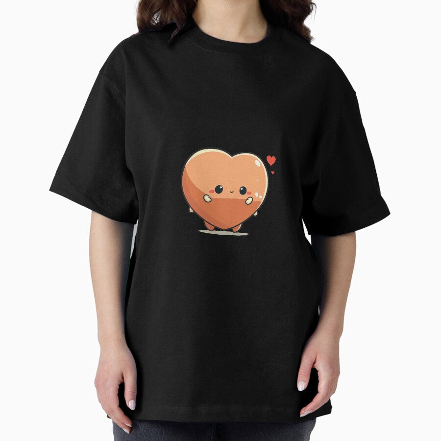 Kawaii Cute Chibi Love Heart Oversized T Shirt