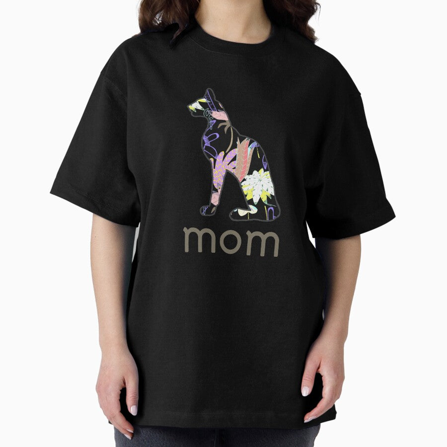 Cat Mom Tropical Panther Oversized T-Shirt