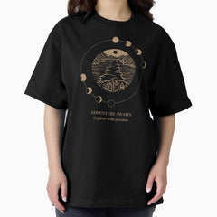 Adventure Awaits Explore With Passion Camping Graphic Oversized T Shirt