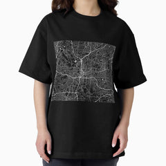 Atlanta Map - Black Oversized T-Shirt