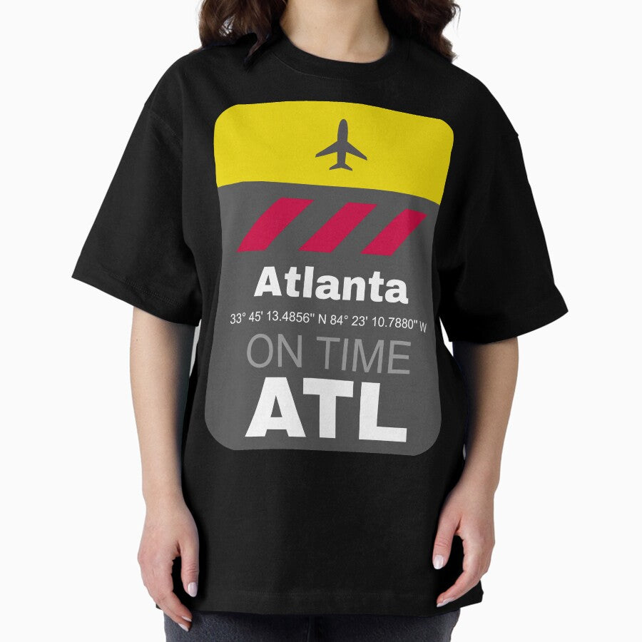 Airport Code Atl Atlanta Oversized T Shirt