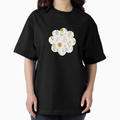Yellow Flower Pattern Oversized T-Shirt