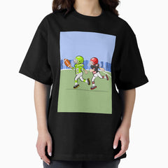 American football player pursued by his opponent Oversized T-Shirt