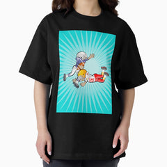 American football player stopping opponent Oversized T-Shirt