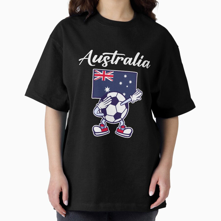 AUSTRALIA - Dabbing Football Soccer Ball - AUSTRALIA Oversized T-Shirt