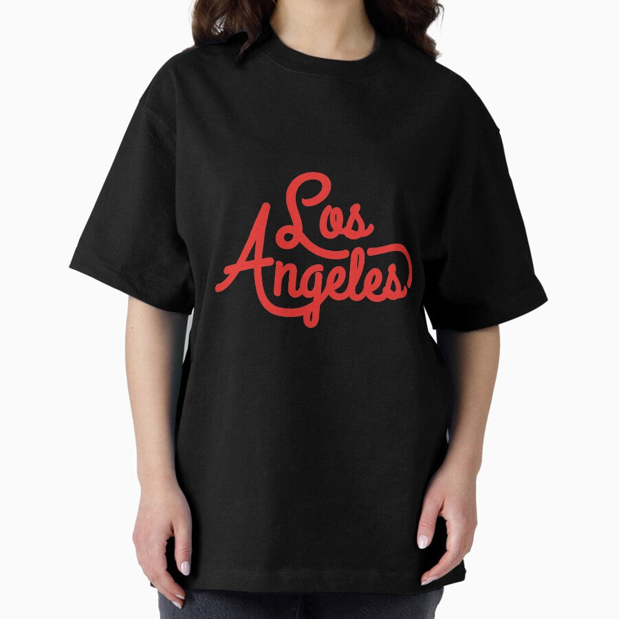 Retro Los Angeles Typography Design Oversized T-Shirt