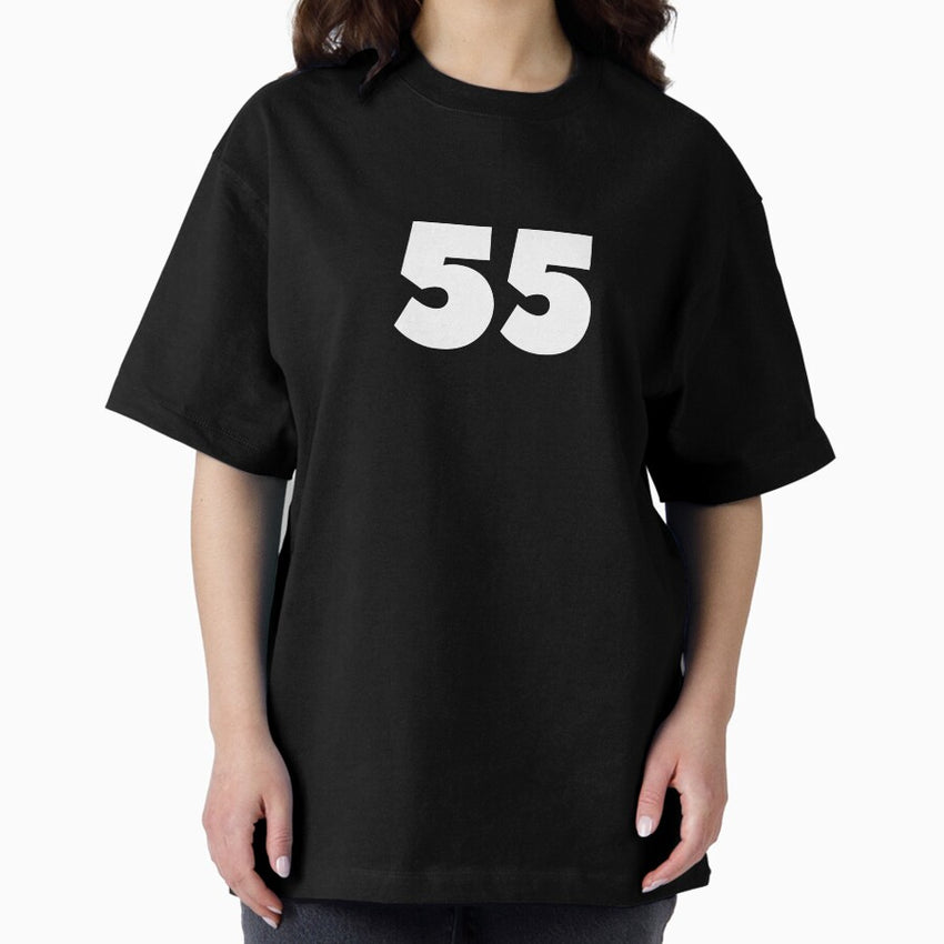 55 Number Soccer Sports Fan Football Lover Gift Oversized T-Shirt