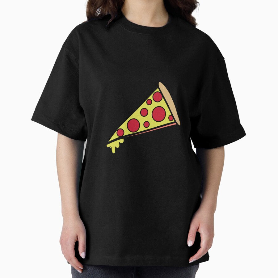 Cartoon Pizza Oversized T-Shirt