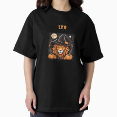 Halloween Zodiac Sign Leo Oversized T-Shirt