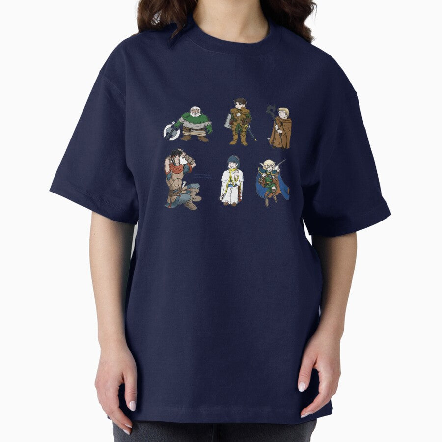 Record Of Lodoss War Characters Chibi Set Oversized T Shirt