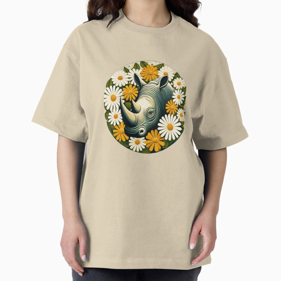 Retro Rhino Oversized T-Shirt