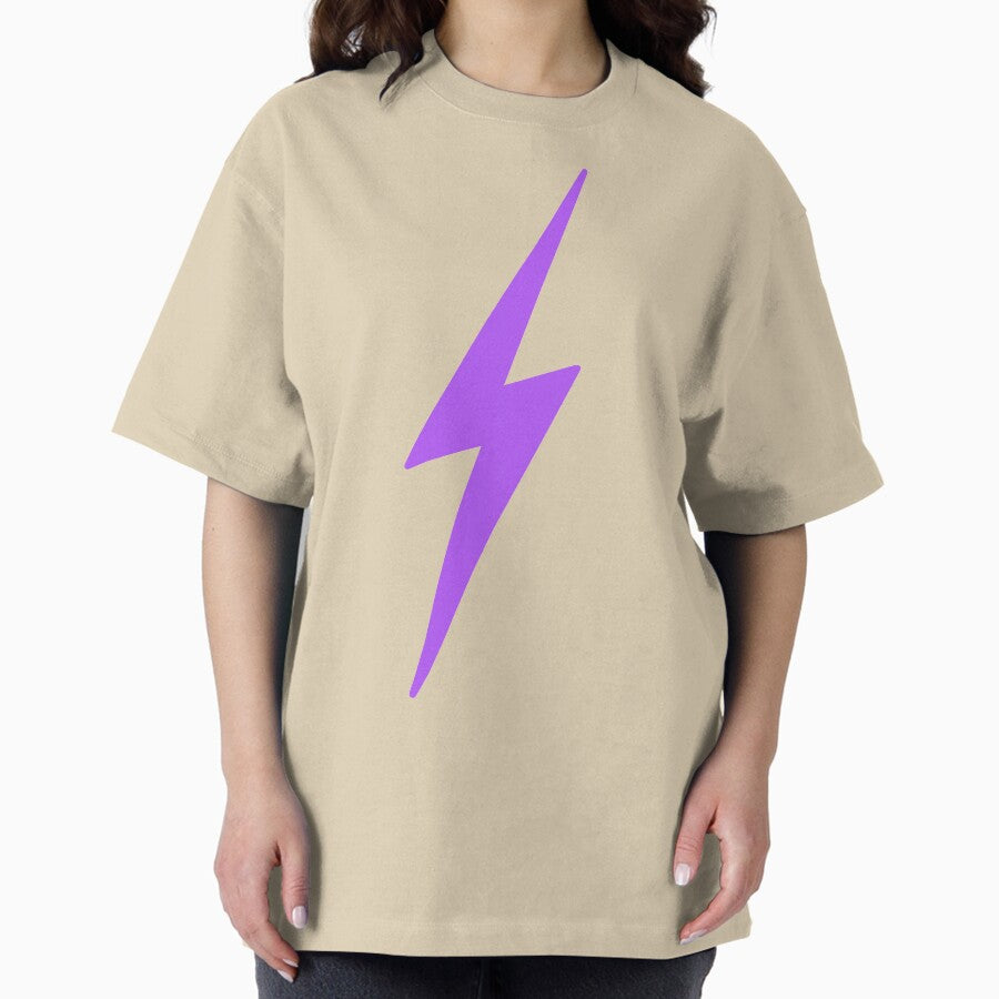 Purple Lightning Bolt Oversized T Shirt