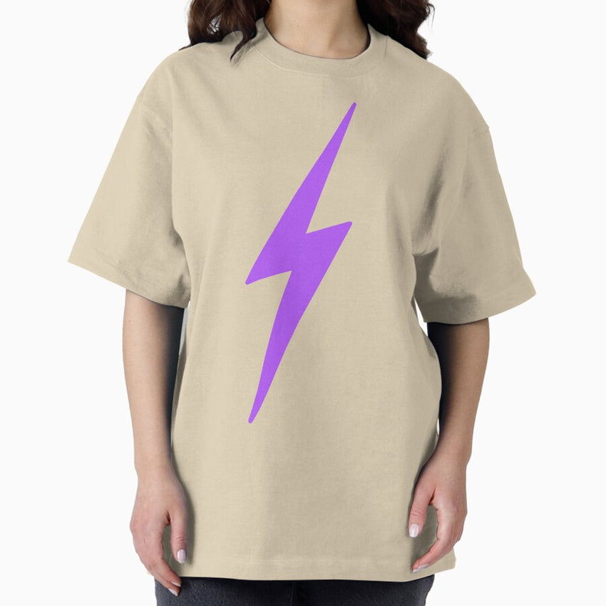 Purple Lightning Bolt Oversized T Shirt