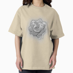 Summer Black Snow Goluban floWER 01 retro irony _ handmade paper flower _ Edita Goluban _ Croatia Oversized T-Shirt