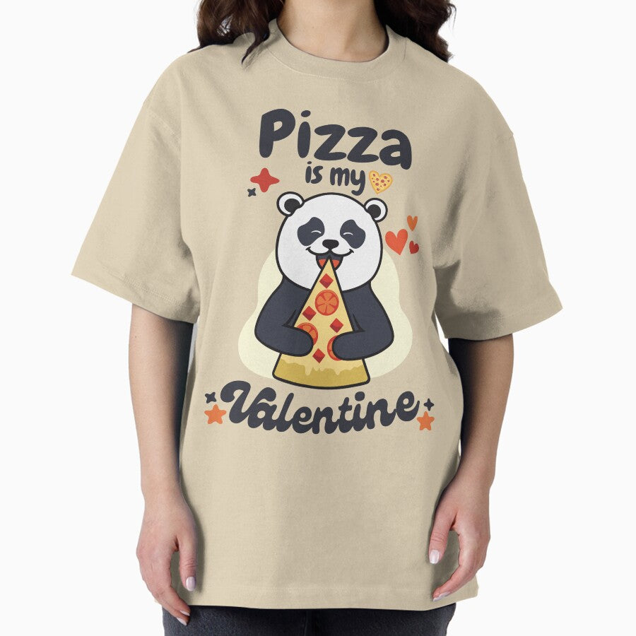 kawaii panda | pizza is my valentine Oversized T-Shirt