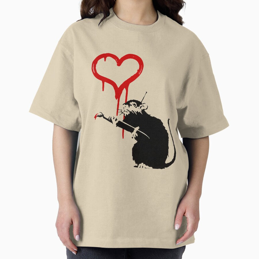 Banksy Rat Lover Oversized T Shirt