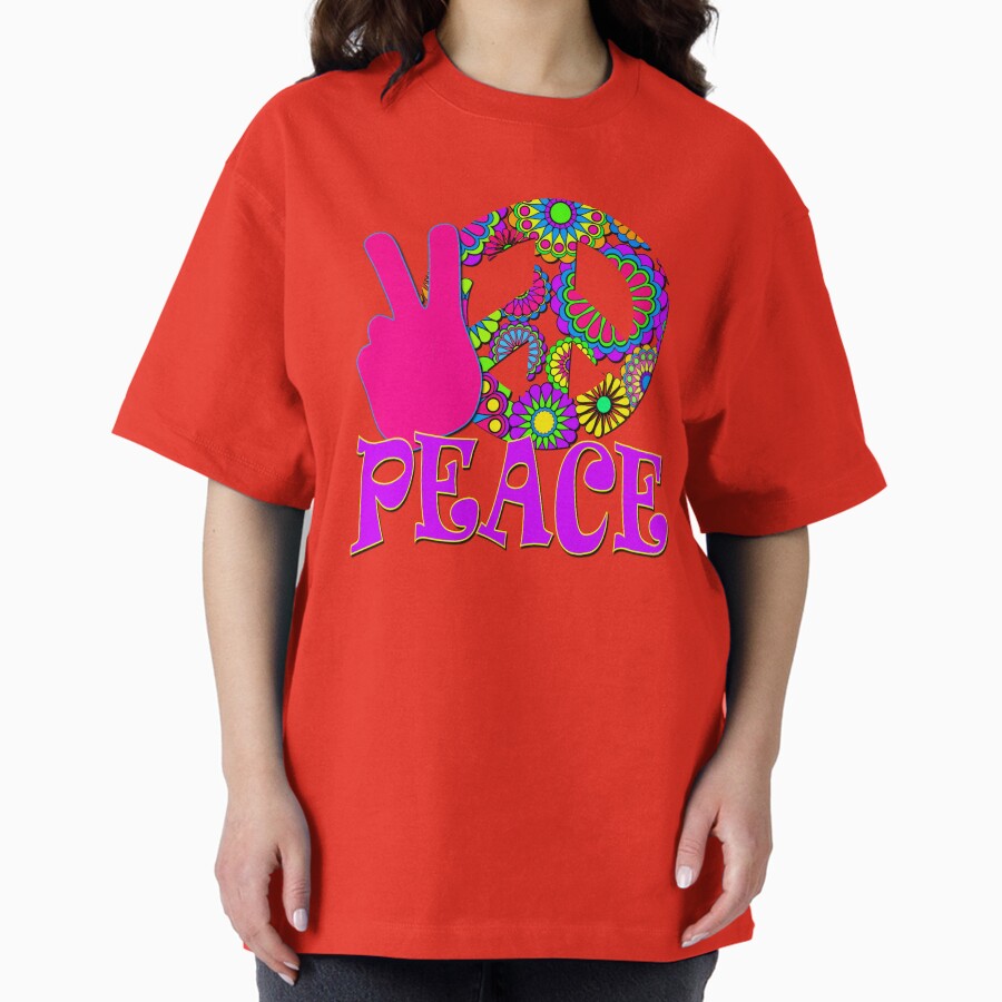 Happy Hippy Flowers Oversized T-Shirt