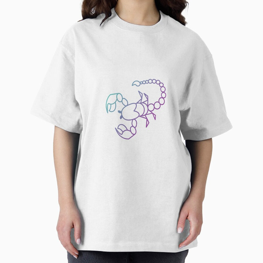 Scorpio Zodiac Sign Scorpion Sticker Oversized T-Shirt