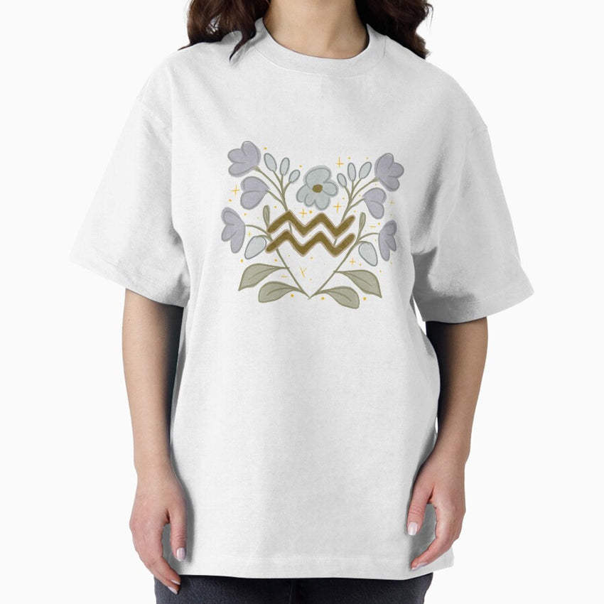 Floral Aquarius Oversized T-Shirt