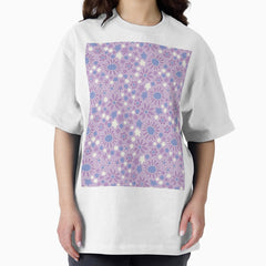 RETRO FLOWER POWER PURPLE Oversized T-Shirt