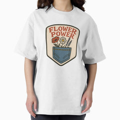 Flower Power Pocket Patch Oversized T-Shirt