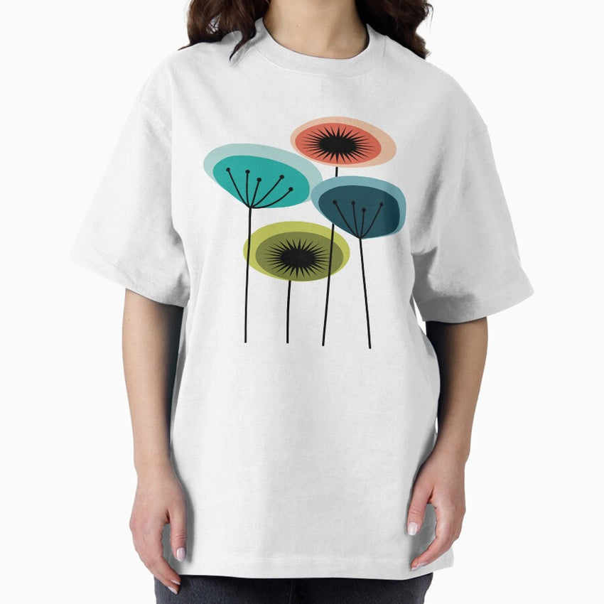 Flowers - Mid Century Oversized T-Shirt