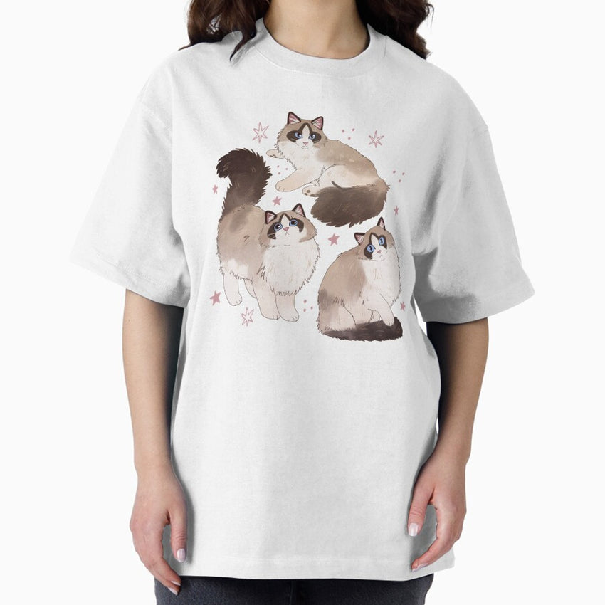 Cute Ragdoll Cats Trio Oversized T-Shirt