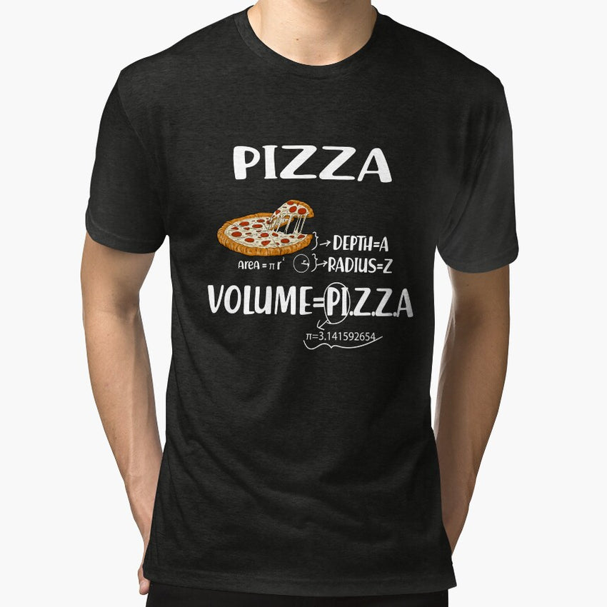 Funny Pizza math formulas Math Teacher National Pizza Day Tri-blend T-Shirt