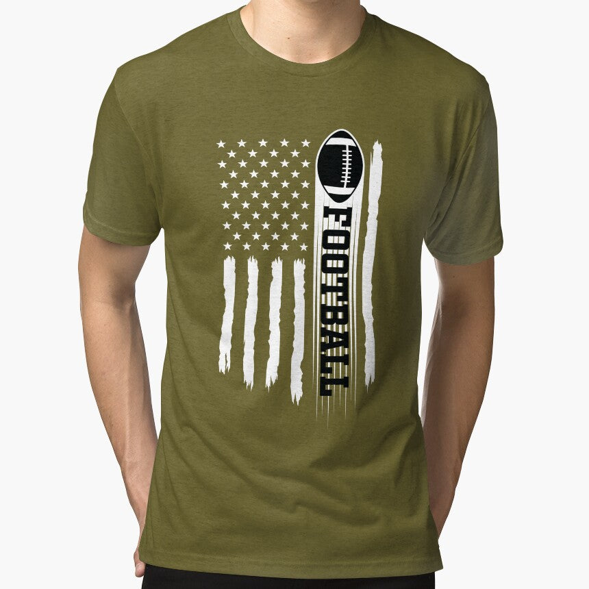 American Football USA Flag Tri-blend T-Shirt