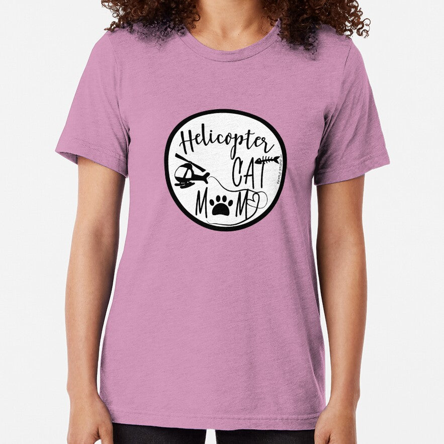 Helicopter Cat Mom Tri-blend T-Shirt