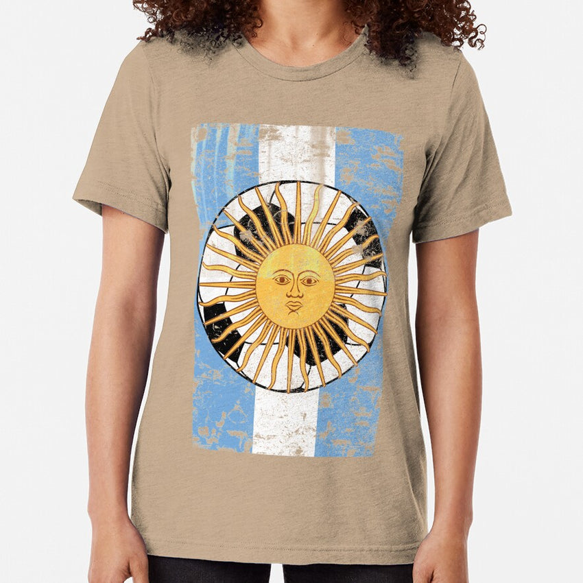 Argentina Football Flag Soccer Sports Design Tri-blend T-Shirt